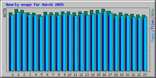 Hourly usage for March 2025